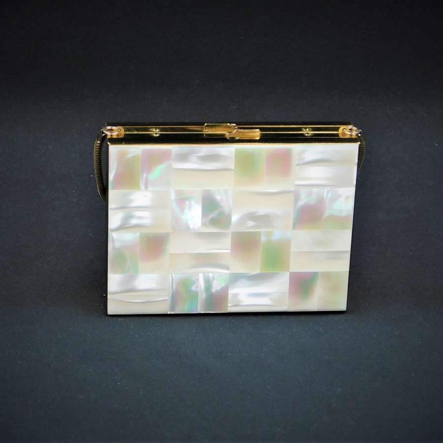 Vintage Mother of Pearl Compact Carryall