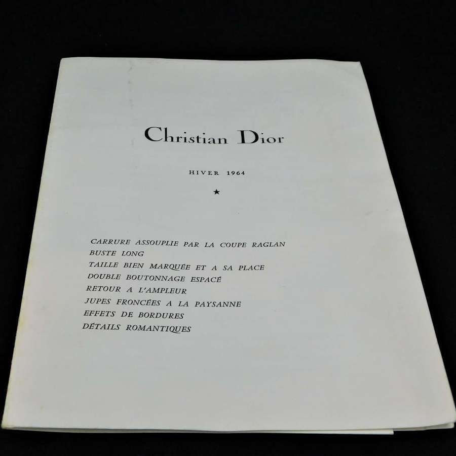 Rare Christian Dior 1964 Programme