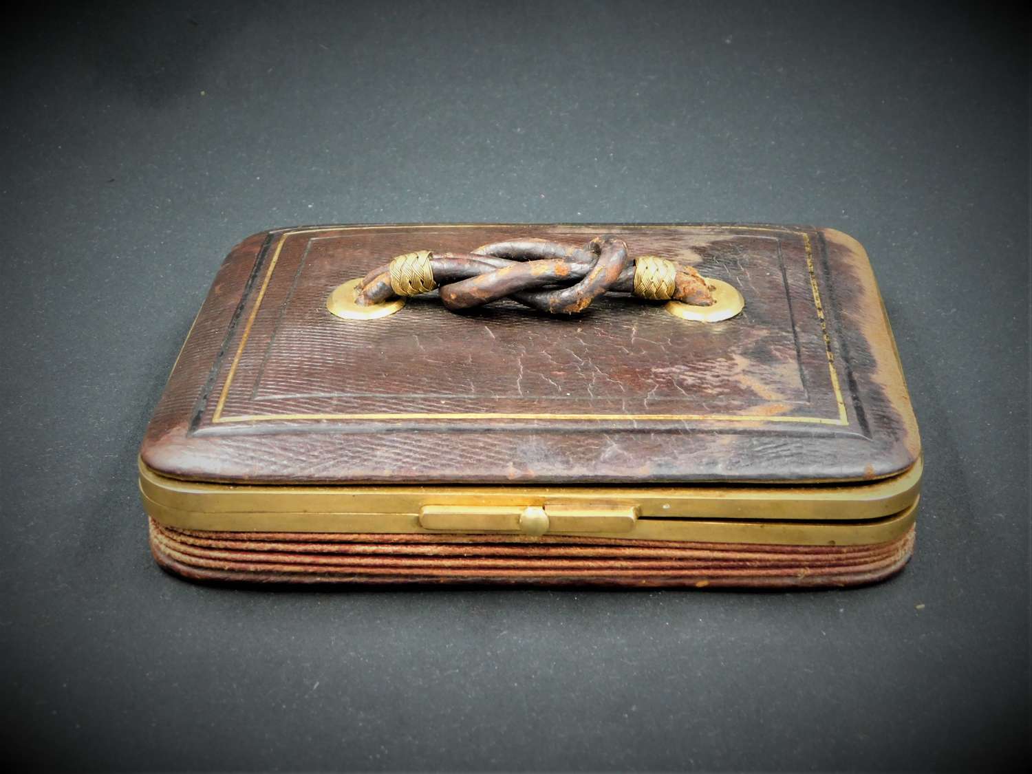 Victorian Palais Royal Leather and Brass Case