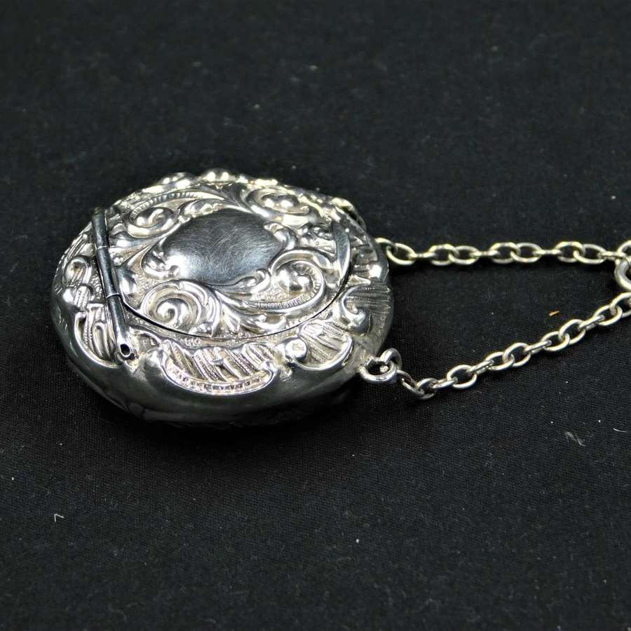 Silver Chatelaine Compact