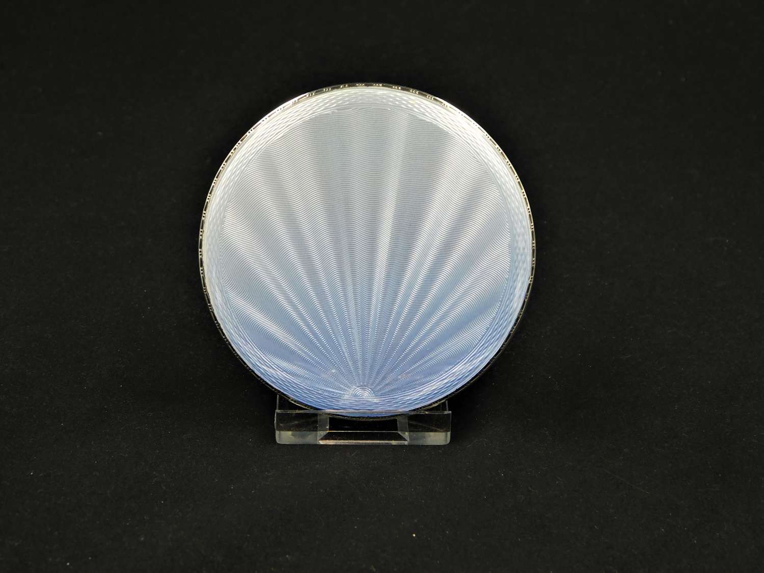 Silver and Guilloche Enamel Powder Compact